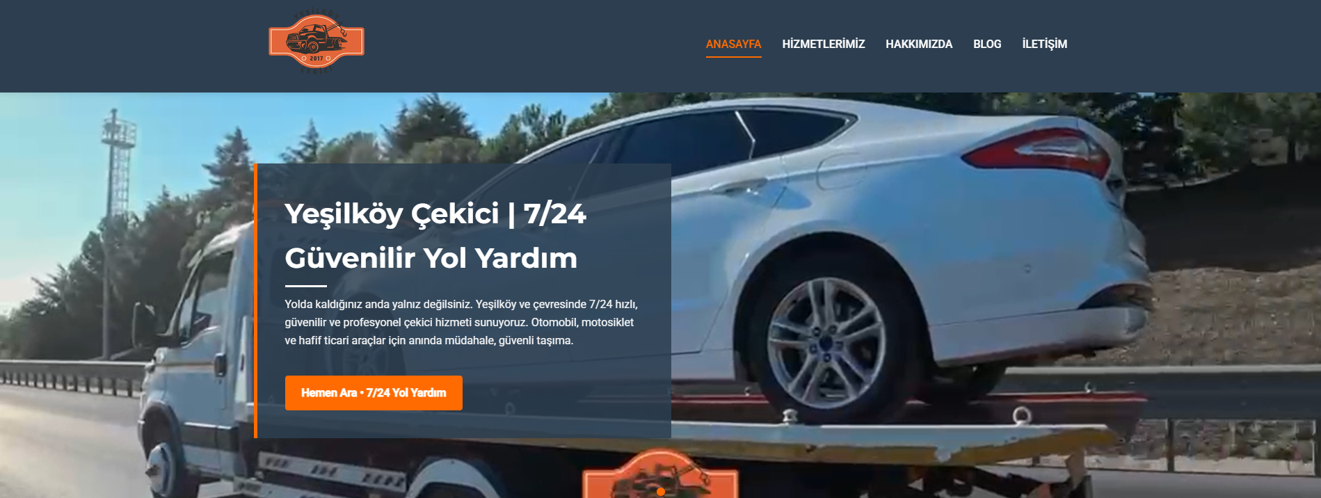 Çekici Web Sitesi – Yol Yardım, Kurumsal, SEO Uyumlu